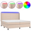 vidaXL Boxspring posteľ matrac a LED kapuč&iacute;nov&aacute; 200x200 cm umel&aacute; koža