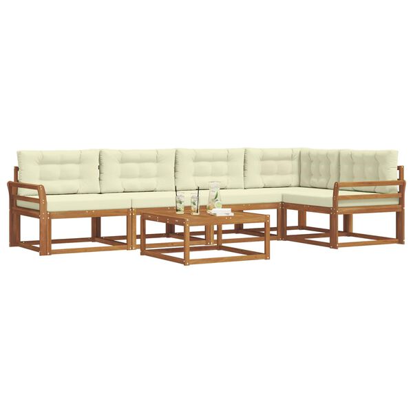 vidaXL Z&aacute;hradn&aacute; s&uacute;prava gaučov s vank&uacute;&scaron;om 6 pcs Pr&iacute;rodn&aacute; a kr&eacute;mov&aacute;