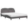 vidaXL Posteľ Viana s matracom siv&aacute; 160x200 cm umel&aacute; koža