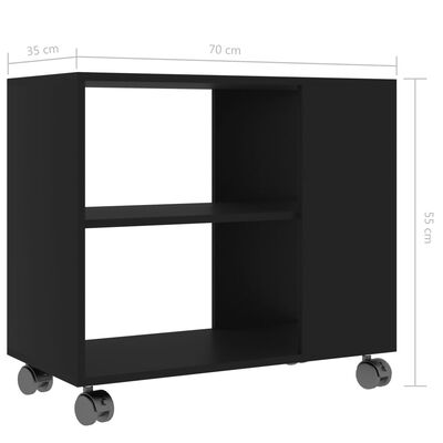 vidaXL Príručný stolík, čierny 70x35x55 cm, kompozitné drevo