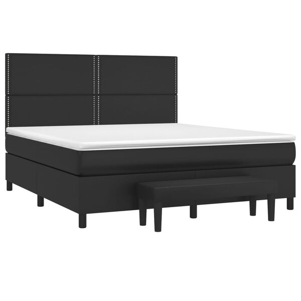 vidaXL Boxspring posteľ s matracom čierna 180x200 cm umel&aacute; koža