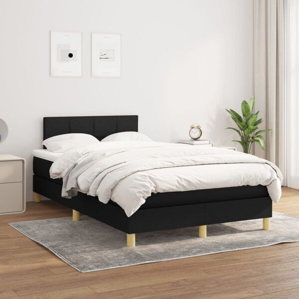 vidaXL Boxspring posteľ s matracom čierny 120x200 cm l&aacute;tka