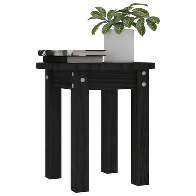 vidaXL Konferenčný stolík čierny Ø 35x35 cm borovicový masív