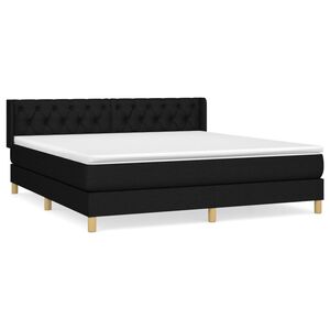 vidaXL Posteľn&yacute; r&aacute;m boxspring s matracom čierny 160x200 cm l&aacute;tka