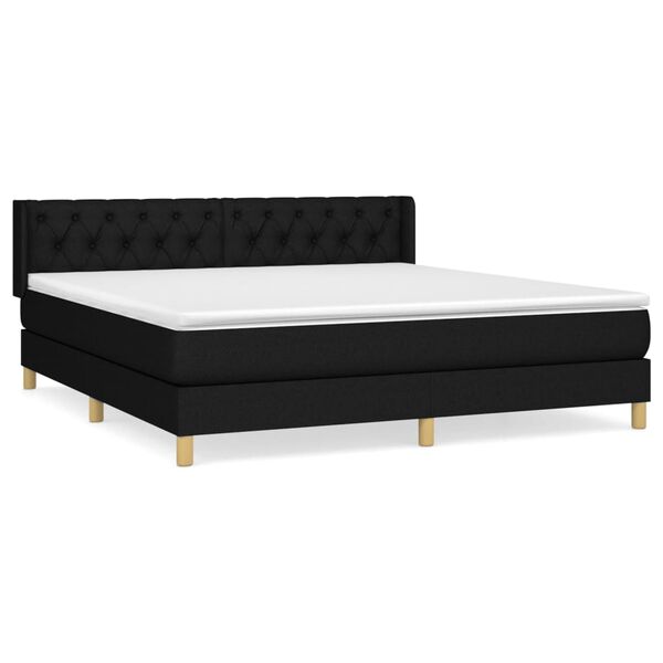 vidaXL Posteľn&yacute; r&aacute;m boxspring s matracom čierny 160x200 cm l&aacute;tka