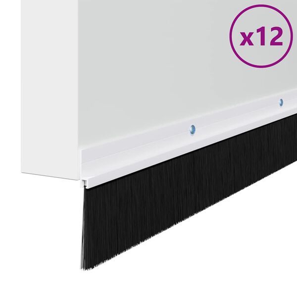 vidaXL Kefkov&eacute; tesnenia na dvere s mont&aacute;žou na skrutky 12 pcs Biela