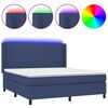 vidaXL Posteľ boxsping s matracom a LED modr&aacute; 180x200 cm l&aacute;tka