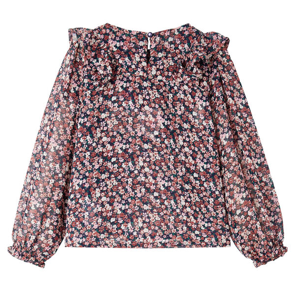 Detská košeľa s dlhými rukávmi tmavoružová 116