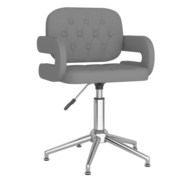 vidaXL Otočn&aacute; jed&aacute;lensk&aacute; stolička siv&aacute; umel&aacute; koža