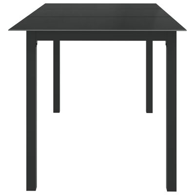vidaXL Záhradný stôl, čierny 150x90x74 cm, hliník a sklo