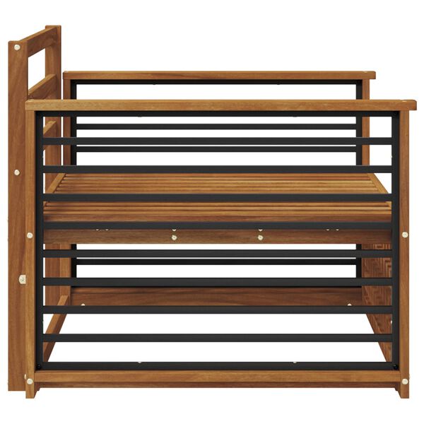 vidaXL 2 Kus Pohovka s opierkami Pevn&eacute; ak&aacute;ciov&eacute; drevo Pr&iacute;rodn&aacute;