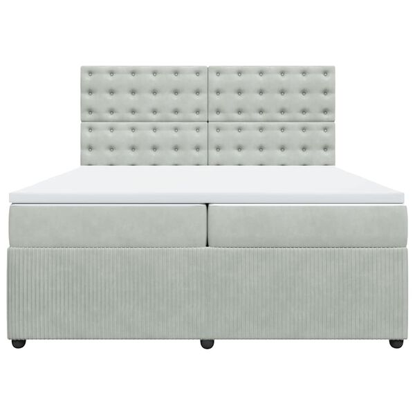 vidaXL Posteľn&yacute; r&aacute;m boxsping s matracom bledosiv&yacute; 200x200 cm zamat