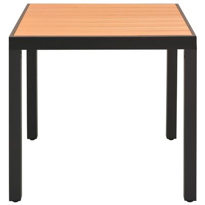 vidaXL Záhradný stôl, hnedý 80x80x74 cm, hliník a WPC