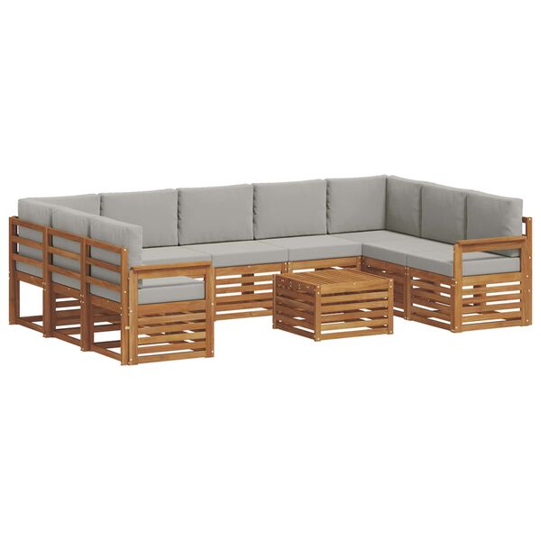 vidaXL S&uacute;pravy pohoviek s vank&uacute;&scaron;om 10 pcs Pr&iacute;rodn&aacute; a svetlosiv&aacute;