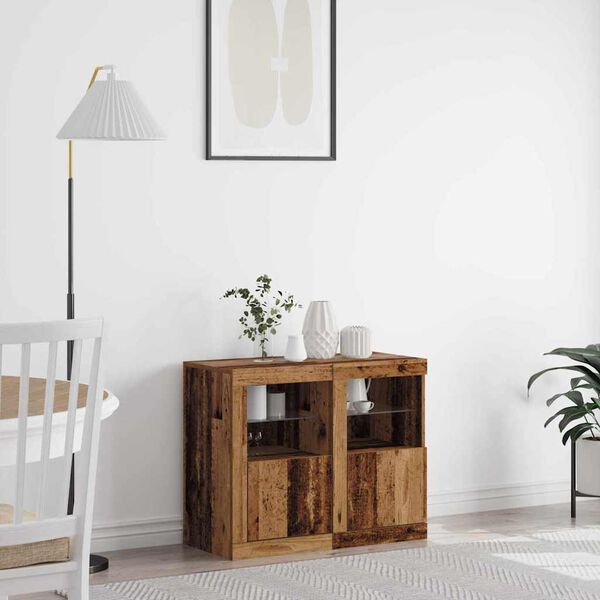 vidaXL LED komoda 2 pcs Star&eacute; drevo 41 x 37 x 67 cm Kompozitn&eacute; drevo