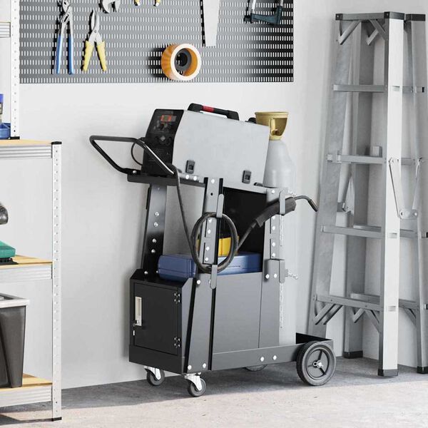 vidaXL Zv&aacute;račsk&yacute; voz&iacute;k Čierna 91 x 47 x 96 cm Oceľ