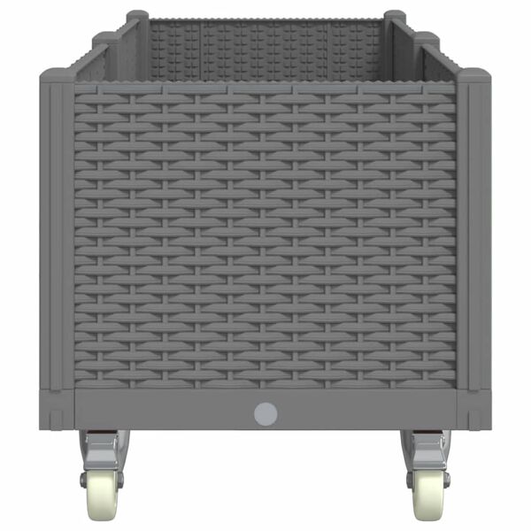 vidaXL Z&aacute;hradn&yacute; kvetin&aacute;č s kolieskami bledosiv&yacute; 160x50x54 cm PP