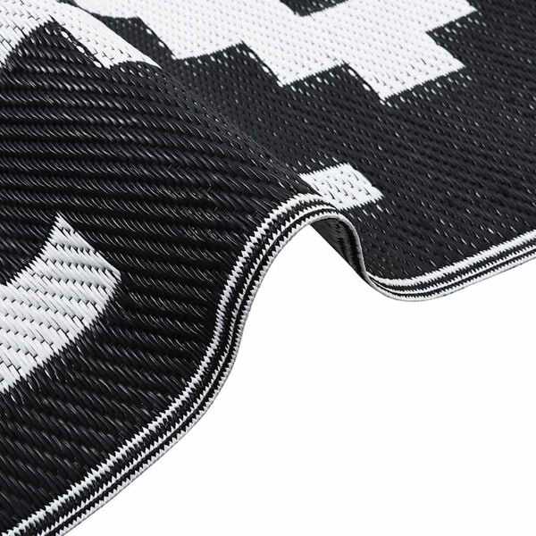 vidaXL Vonkaj&scaron;&iacute; koberec ARAKIL bielo-čierny 160x230 cm PP