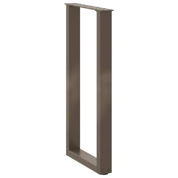 vidaXL Nohy konzolov&eacute;ho stol&iacute;ka v tvare U, 2 ks, pr&iacute;rodn&aacute; oceľ, 28 x (72-73) cm, oceľ