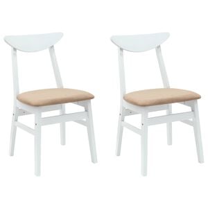 vidaXL Jed&aacute;lensk&eacute; stoličky 2 pcs Biela 42 x 47,5 x 81 cm