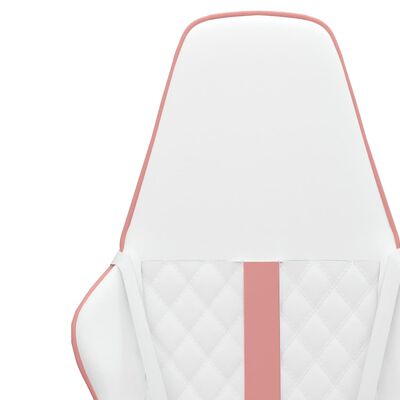 vidaXL Herná stolička biela a ružová umelá koža