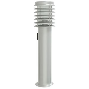 vidaXL Vonkaj&scaron;ia stojaca lampa z&aacute;suvka strieborn&aacute; 60 cm nehrdzav. oceľ