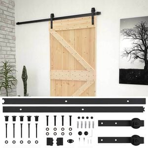 vidaXL Posuvn&eacute; dvere 90 x 210 cm Borovicov&yacute; mas&iacute;v Pr&iacute;rodn&aacute; a čierna