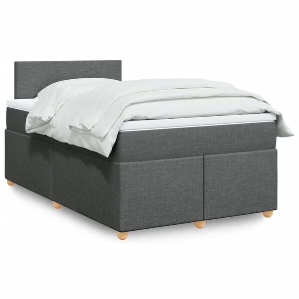 vidaXL Boxspring posteľ s matracom tmavosiv&yacute; 120x200 cm l&aacute;tka