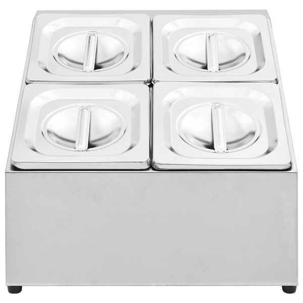 vidaXL Držiak na gastronádoby so 4 GN 1/6 nádobami nehrdzavejúca oceľ