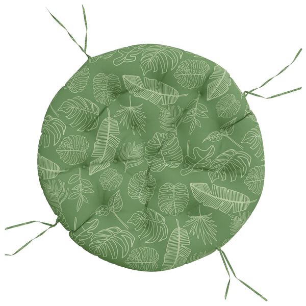 vidaXL Okr&uacute;hly vank&uacute;&scaron; listov&yacute; vzor &Oslash; 100 x 11 cm oxfordsk&aacute; l&aacute;tka