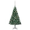 vidaXL Osvetlen&yacute; umel&yacute; vianočn&yacute; stromček s guľami, zelen&yacute; 150 cm, PVC