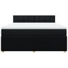 vidaXL Posteľn&yacute; r&aacute;m boxspring s matracom čierny 180x200 cm l&aacute;tka