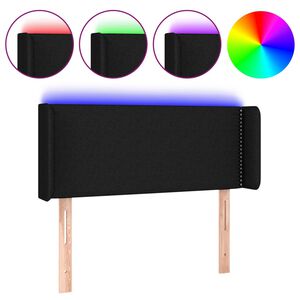 vidaXL Čelo postele s LED čierne 83x16x78/88 cm l&aacute;tka