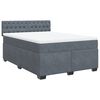 vidaXL Posteľn&yacute; r&aacute;m boxspring s matracom tmavosiv&yacute; 160x200 cm zamat