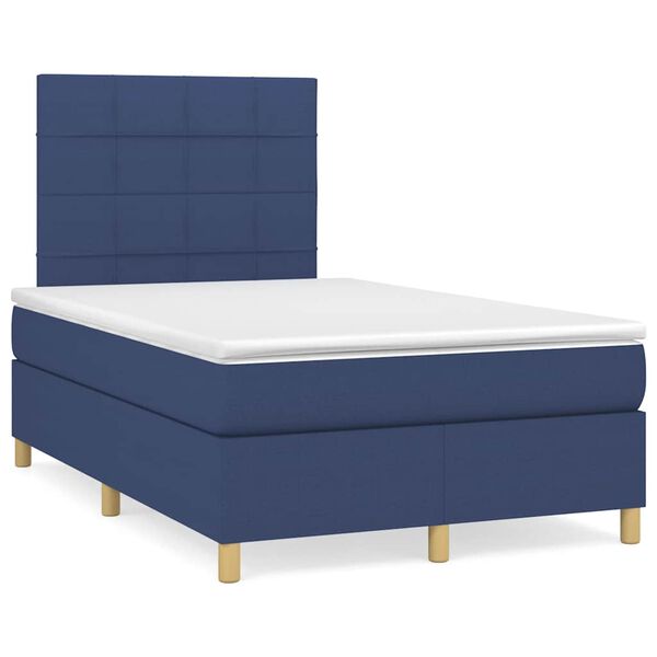 vidaXL Boxspring posteľ s matracom modr&aacute; 120x190 cm l&aacute;tka