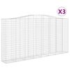 vidaXL Obl&uacute;kov&yacute; gabionov&yacute; k&ocirc;&scaron; 3 ks 400x50x200/220cm pozinkovan&eacute; železo