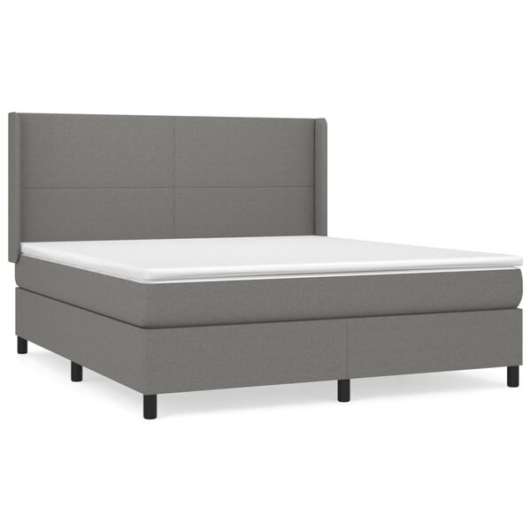 vidaXL Boxspring posteľ s matracom tmavosiv&aacute; 180x200 cm l&aacute;tka