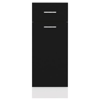 vidaXL Spodná skrinka+zásuvka, čierna 30x46x81,5 cm, kompozitné drevo