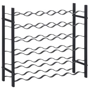 vidaXL Stojan na v&iacute;no pre 36 flia&scaron; čierny kovov&yacute;