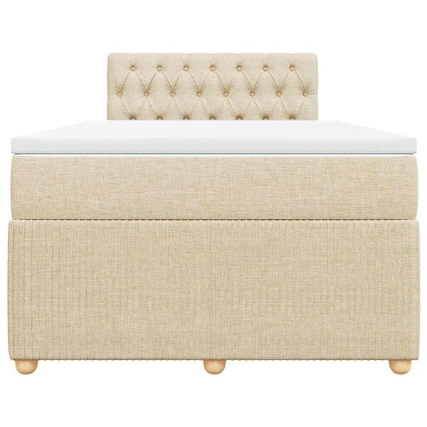 vidaXL Boxspring posteľ s matracom kr&eacute;mov&yacute; 120x200 cm l&aacute;tka