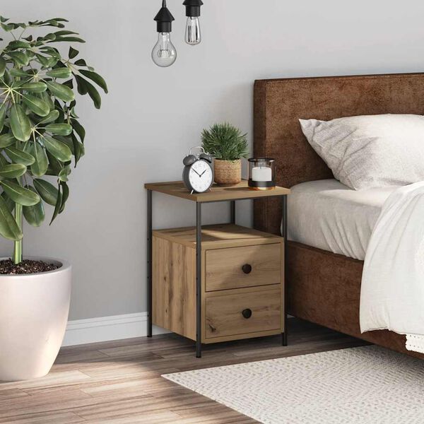 vidaXL Nočný stolík dub artisan 34x35,5x50 cm kompozitné drevo