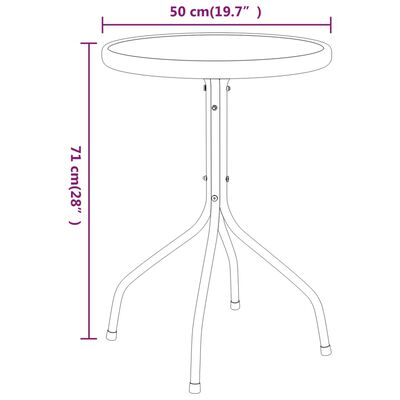 vidaXL Záhradný stôl Ø50x71 cm oceľový antracit