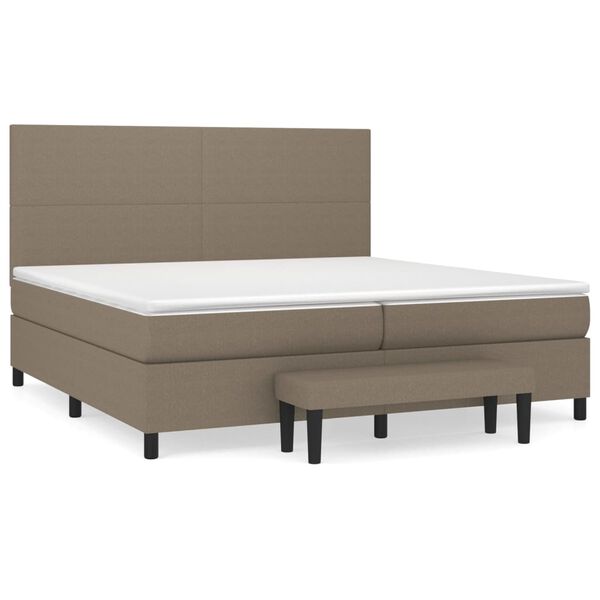 vidaXL Boxspring posteľ s matracom sivohned&yacute; 200x200 cm l&aacute;tka