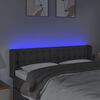vidaXL Čelo postele s LED tmavosiv&eacute; 147x16x78/88 cm l&aacute;tka