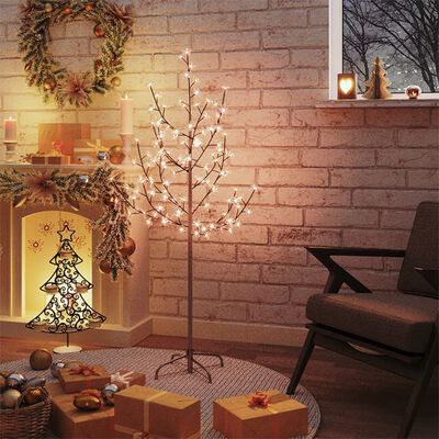 vidaXL Kvitnúca čerešňa LED strom teplé biele 84 LED svetlá 120 cm