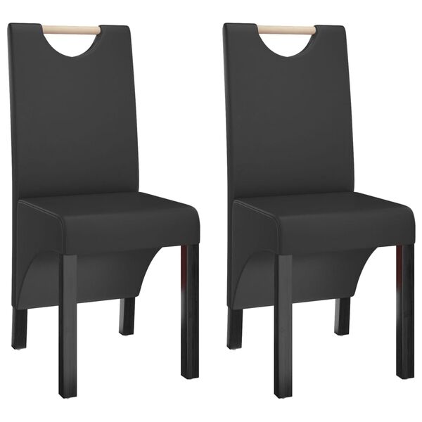 vidaXL Jed&aacute;lensk&eacute; stoličky 2 ks čierne umel&aacute; koža