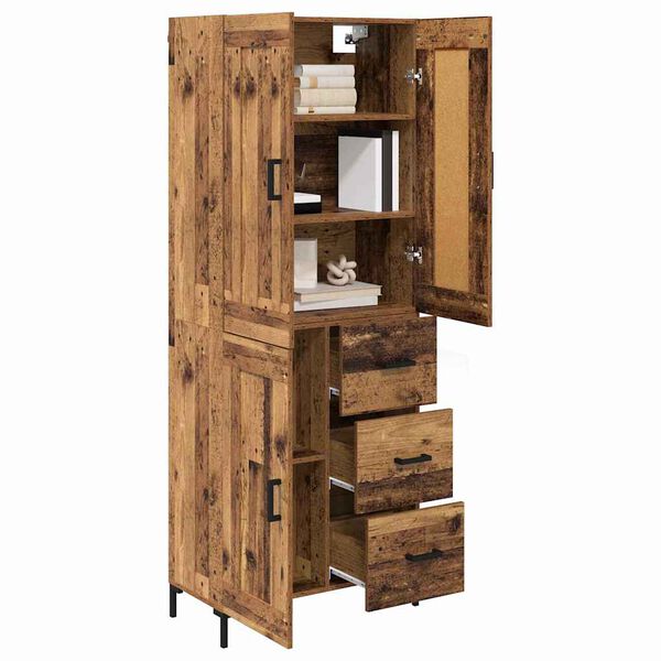 vidaXL Highboard so z&aacute;suvkou 2 pcs Star&eacute; drevo Kompozitn&eacute; drevo