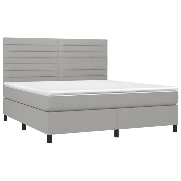 vidaXL Boxspring posteľ s matracom bledosiv&aacute; 180x200 cm l&aacute;tka