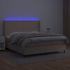 vidaXL Boxspring posteľ matrac a LED kapuč&iacute;nov&aacute; 160x200 cm umel&aacute; koža