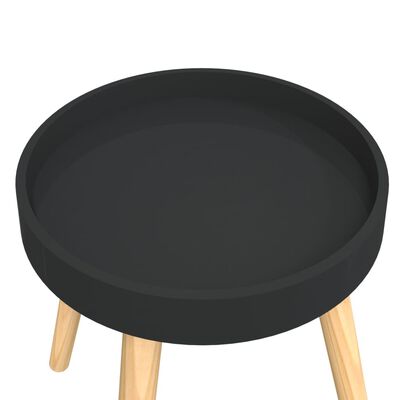 vidaXL Bočný stolík čierny 38x38x40 cm kompozitné drevo a borovica